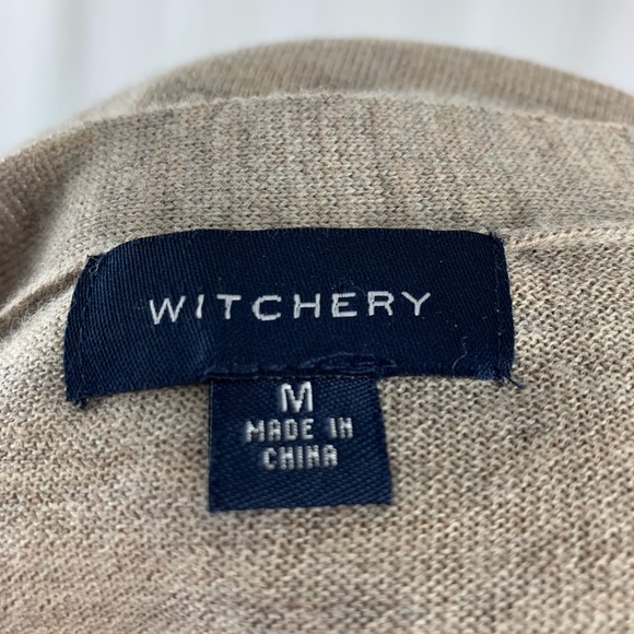 Witchery Beige V-neck Fitted Cardigan M - Picture 8 of 10